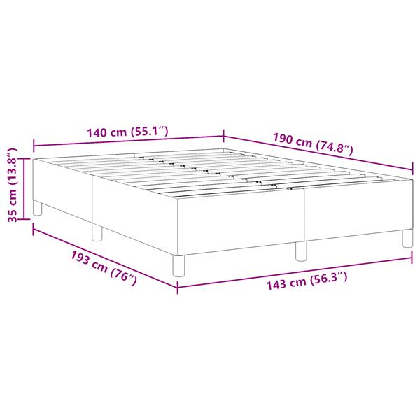 Grote foto vidaxl bedframe 140x190 cm ribfluweel lichtgrijs antiek en kunst stoelen en banken