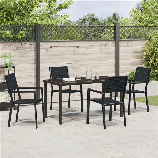 Grote foto vidaxl 5 delige tuinset zwart hdpe tuin en terras tuinmeubelen