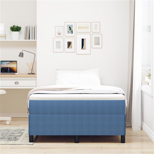 Grote foto vidaxl bedframe 120x190 cm ribfluweel blauw antiek en kunst stoelen en banken