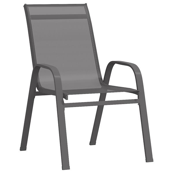 Grote foto vidaxl 3 delige tuinset textileen en staal grijs tuin en terras tuinmeubelen