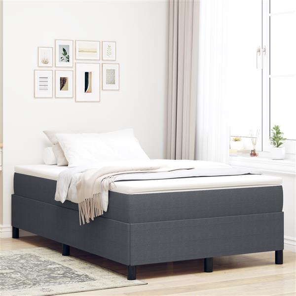Grote foto vidaxl bedframe 120x190 cm ribfluweel donkergrijs antiek en kunst stoelen en banken