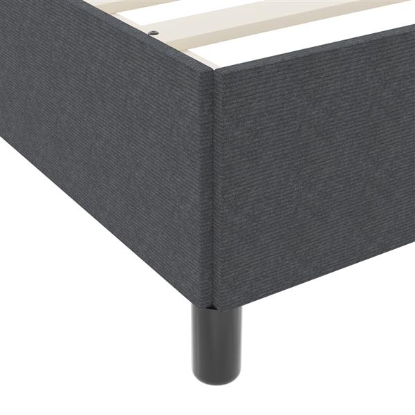 Grote foto vidaxl bedframe 120x190 cm ribfluweel donkergrijs antiek en kunst stoelen en banken