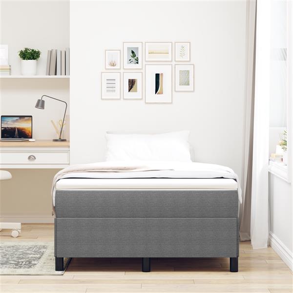 Grote foto vidaxl bedframe 120x190 cm ribfluweel lichtgrijs antiek en kunst stoelen en banken