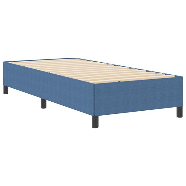 Grote foto vidaxl bedframe 100x200 cm ribfluweel blauw antiek en kunst stoelen en banken