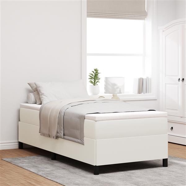 Grote foto vidaxl bedframe 100x200 cm ribfluweel cr mekleurig antiek en kunst stoelen en banken