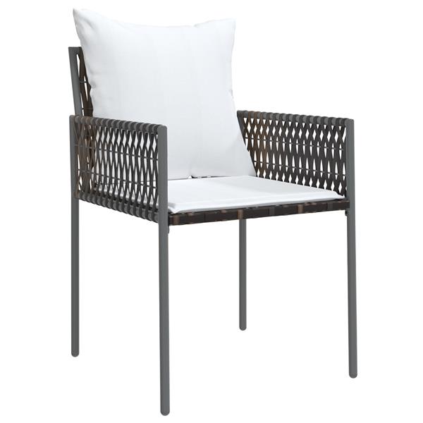 Grote foto vidaxl 5 delige tuinset met kussens bruin poly rattan tuin en terras tuinmeubelen