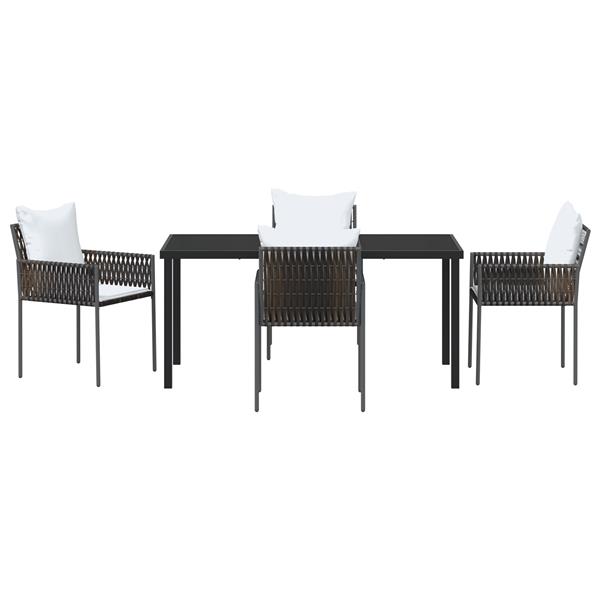 Grote foto vidaxl 5 delige tuinset met kussens bruin poly rattan tuin en terras tuinmeubelen
