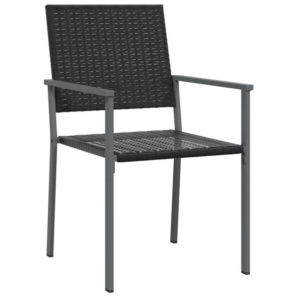 Grote foto vidaxl 5 delige eetkamer set voor buiten in zwart poly rattan tuin en terras tuinmeubelen