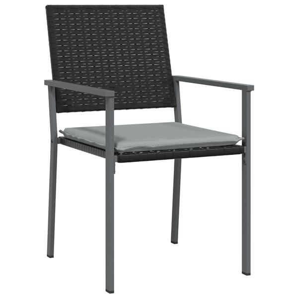 Grote foto vidaxl 5 delige tuinset met kussens in zwart poly rattan tuin en terras tuinmeubelen