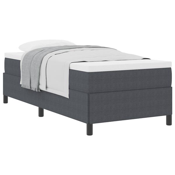 Grote foto vidaxl bedframe 90x190 cm ribfluweel donkergrijs antiek en kunst stoelen en banken