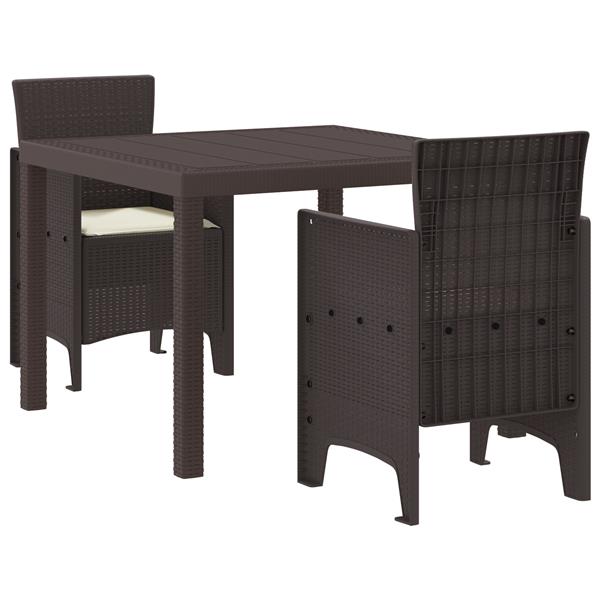 Grote foto vidaxl 3 delige tuinset met kussens poly rattan bruin tuin en terras tuinmeubelen
