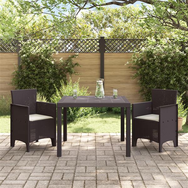 Grote foto vidaxl 3 delige tuinset met kussens poly rattan bruin tuin en terras tuinmeubelen