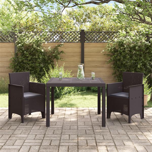 Grote foto vidaxl 3 delige tuinset met kussens poly rattan bruin tuin en terras tuinmeubelen