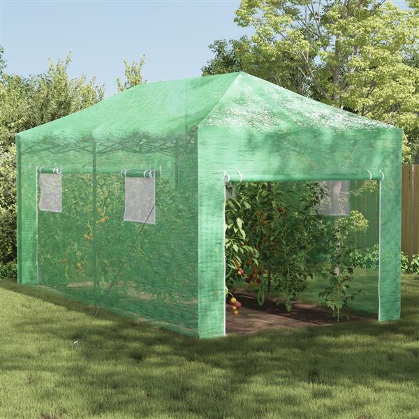 Grote foto vidaxl kweekglas met pop up frame groen 580x290x315 cm staal tuin en terras overige tuin en terras