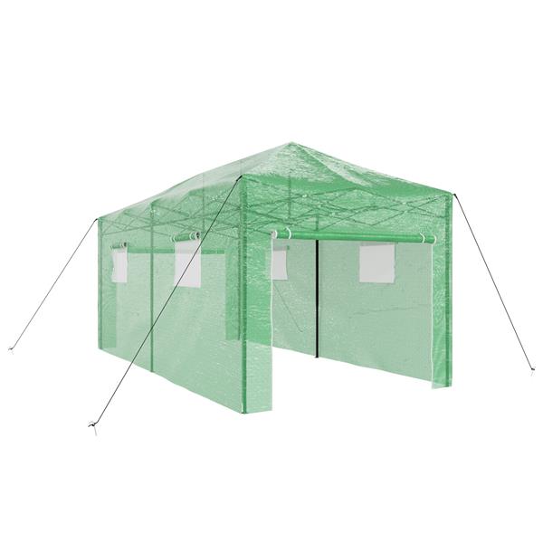 Grote foto vidaxl kweekglas met pop up frame groen 580x290x315 cm staal tuin en terras overige tuin en terras