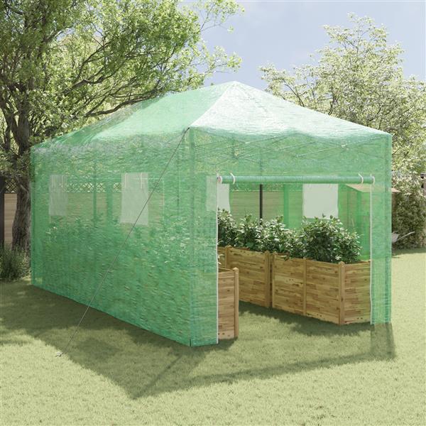 Grote foto vidaxl kweekglas met pop up frame groen 580x290x315 cm staal tuin en terras overige tuin en terras