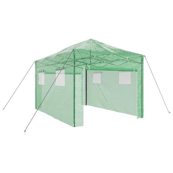 Grote foto vidaxl groentetunnel met pop up frame groen 430x290x315 cm staal tuin en terras overige tuin en terras