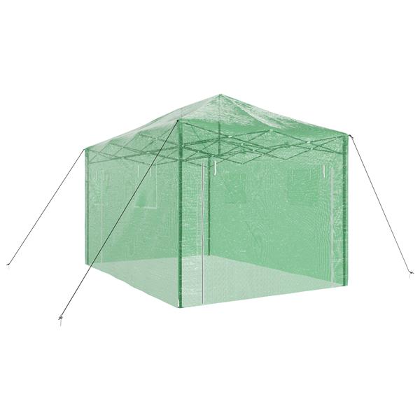 Grote foto vidaxl groentetunnel met pop up frame groen 430x290x315 cm staal tuin en terras overige tuin en terras