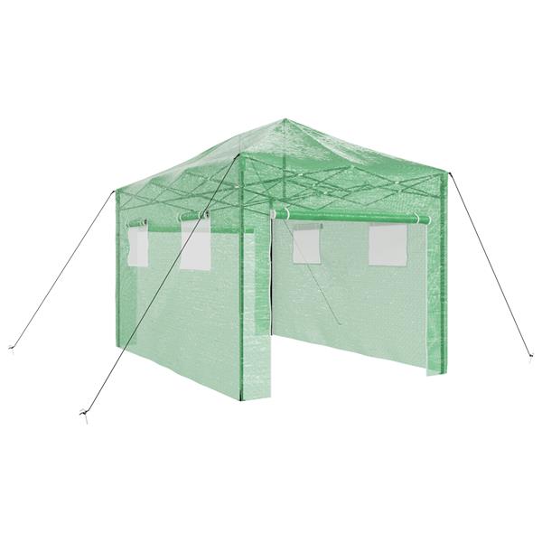 Grote foto vidaxl serre met pop up frame groen 410x280x315 cm staal tuin en terras overige tuin en terras