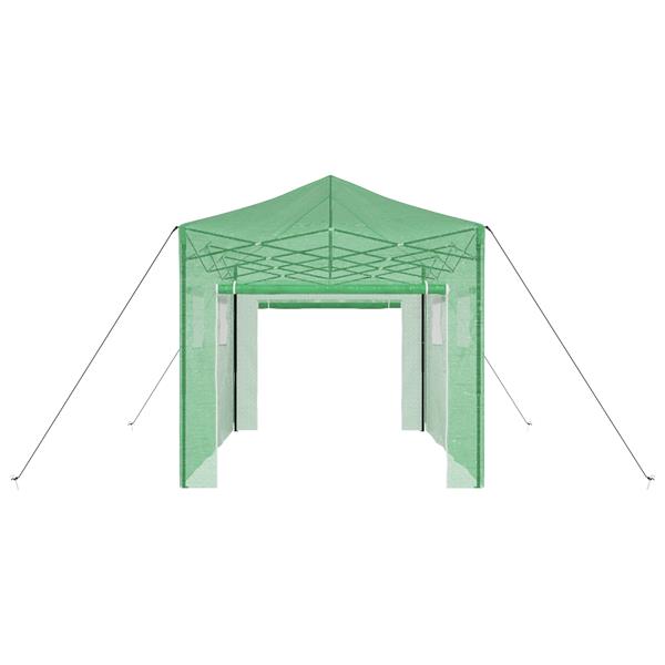 Grote foto vidaxl serre met pop up frame groen 410x280x315 cm staal tuin en terras overige tuin en terras