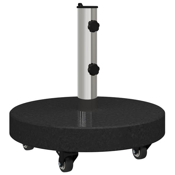 Grote foto vidaxl parasolverrijdbare voet voor 38 48mm stangen zwart graniet 30 kg rond tuin en terras overige tuin en terras