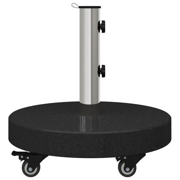 Grote foto vidaxl parasolverrijdbare voet voor 38 48mm stangen zwart graniet 30 kg rond tuin en terras overige tuin en terras