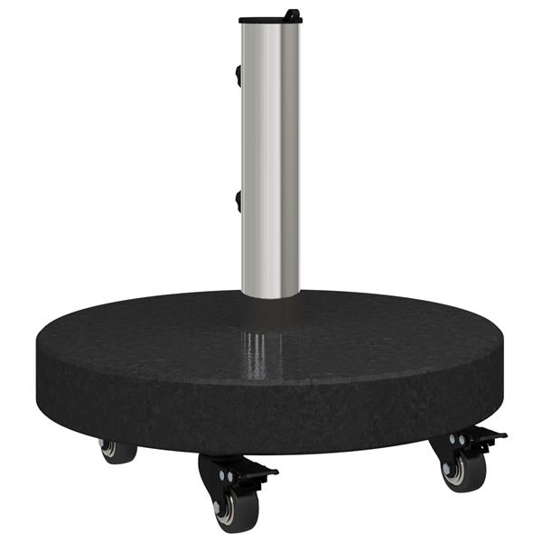 Grote foto vidaxl parasolverrijdbare voet voor 38 48mm stangen zwart graniet 30 kg rond tuin en terras overige tuin en terras