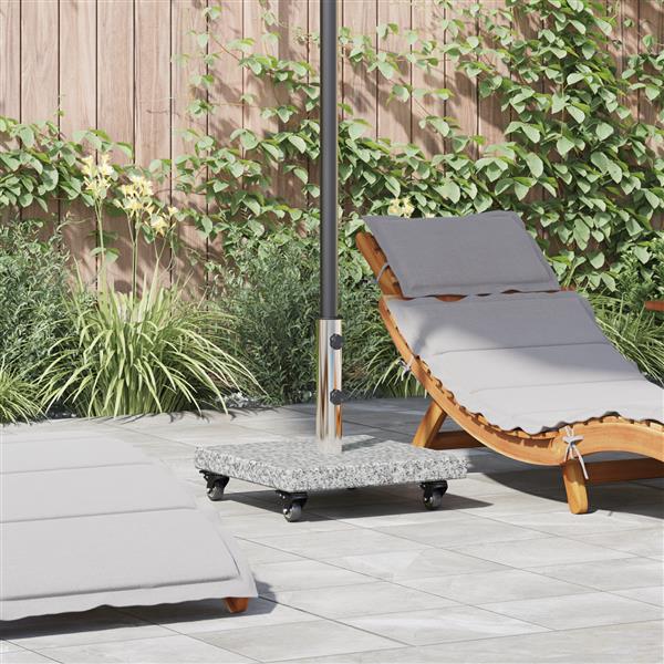 Grote foto vidaxl parasol basis met wielen voor 38 48mm palen grijs graniet 30 kg vierkant tuin en terras overige tuin en terras