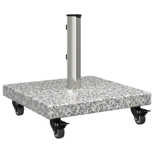 Grote foto vidaxl parasol basis met wielen voor 38 48mm palen grijs graniet 30 kg vierkant tuin en terras overige tuin en terras