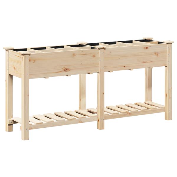 Grote foto vidaxl plantenbak met rasters 161x43x76 cm massief vurenhout tuin en terras overige tuin en terras