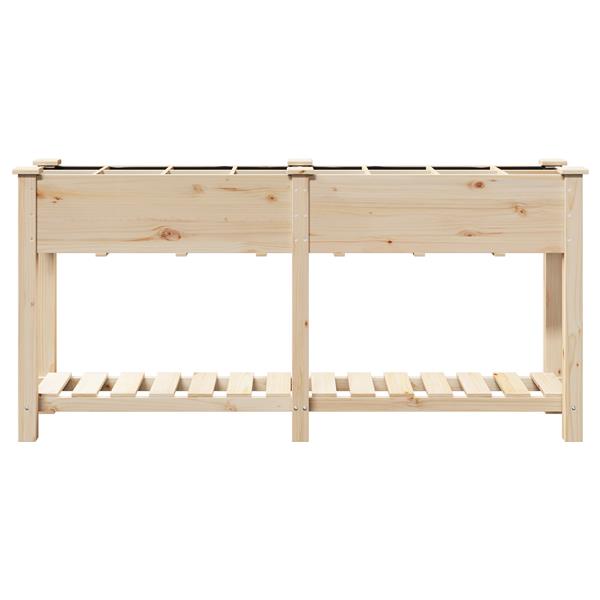 Grote foto vidaxl plantenbak met rasters 161x43x76 cm massief vurenhout tuin en terras overige tuin en terras