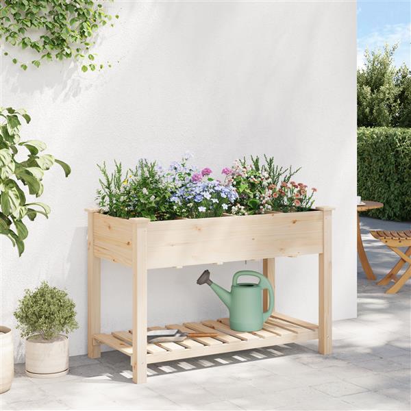 Grote foto vidaxl plantenbak met rasters 115x59x76 cm massief vurenhout tuin en terras overige tuin en terras