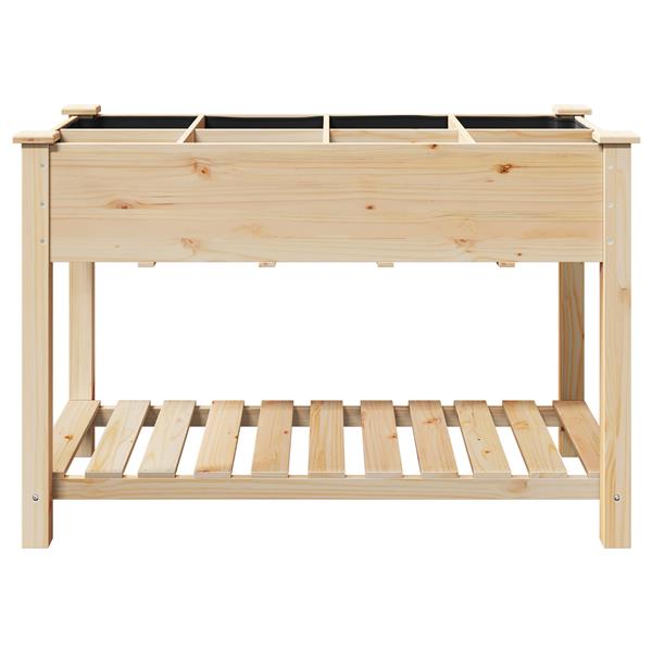 Grote foto vidaxl plantenbak met rasters 115x59x76 cm massief vurenhout tuin en terras overige tuin en terras