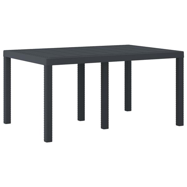 Grote foto vidaxl 7 delige tuin eettafel set met kussens anthraciet poly rattan tuin en terras tuinmeubelen