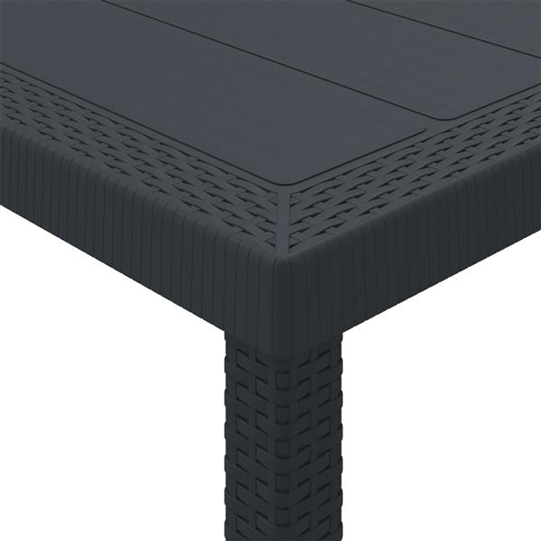 Grote foto vidaxl 7 delige tuin eettafel set met kussens anthraciet poly rattan tuin en terras tuinmeubelen