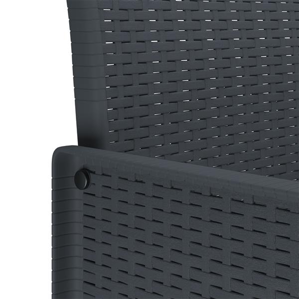 Grote foto vidaxl 7 delige tuin eettafel set met kussens anthraciet poly rattan tuin en terras tuinmeubelen