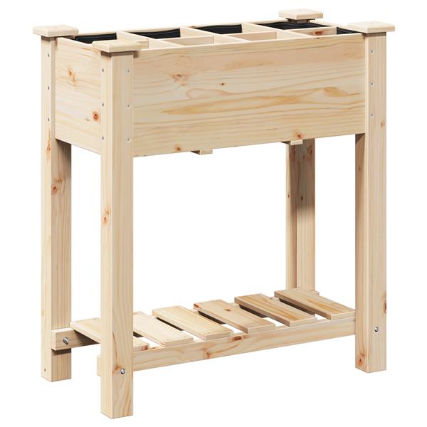 Grote foto vidaxl plantenbak met rasters 71x37x76 cm massief vurenhout tuin en terras overige tuin en terras