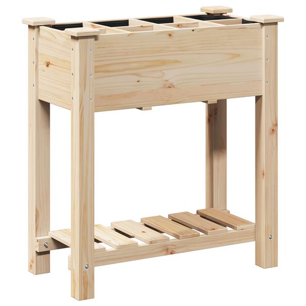 Grote foto vidaxl plantenbak met rasters 71x37x76 cm massief vurenhout tuin en terras overige tuin en terras