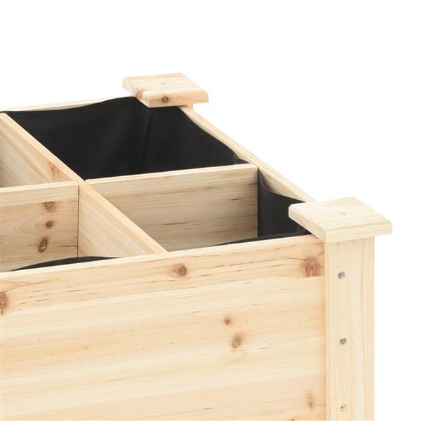 Grote foto vidaxl plantenbak met rasters 71x37x76 cm massief vurenhout tuin en terras overige tuin en terras