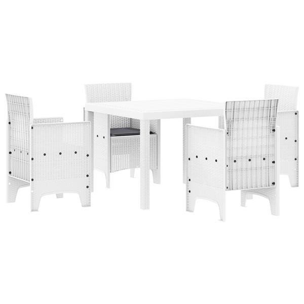 Grote foto vidaxl 5 delige tuinset met kussens van witte poly rattan tuin en terras tuinmeubelen