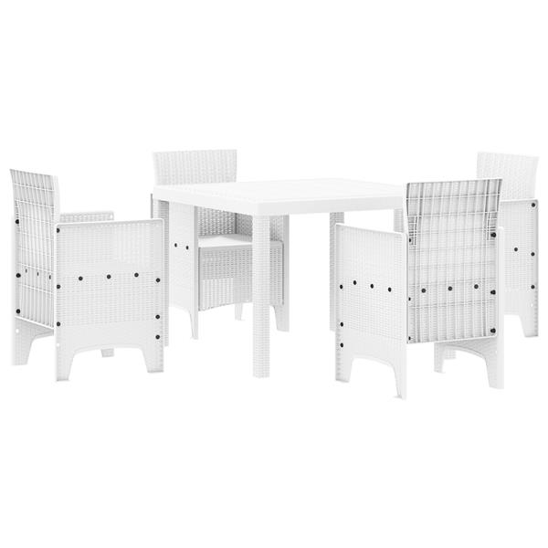 Grote foto vidaxl 5 delige tuinset met witte poly rattan tuin en terras tuinmeubelen
