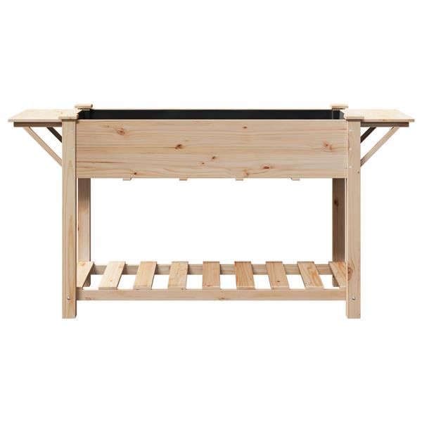 Grote foto vidaxl plantenbak met schappen 155x59x76 cm massief vurenhout tuin en terras overige tuin en terras