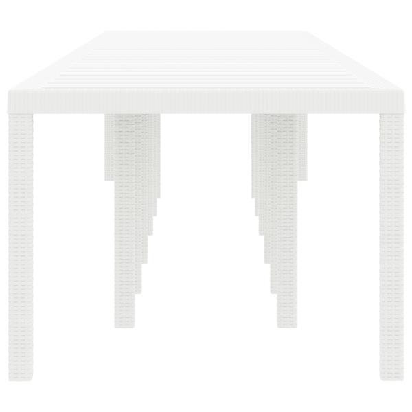 Grote foto vidaxl tuintafel 400x100x73 cm poly rattan wit tuin en terras tuinmeubelen