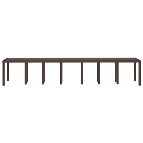 Grote foto vidaxl tuintafel 400x100x73 cm poly rattan bruin tuin en terras tuinmeubelen