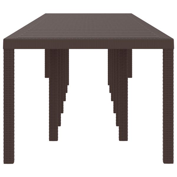 Grote foto vidaxl tuintafel 400x100x73 cm poly rattan bruin tuin en terras tuinmeubelen