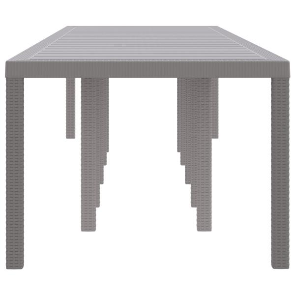 Grote foto vidaxl tuintafel 350x100x73 cm poly rattan lichtgrijs tuin en terras tuinmeubelen
