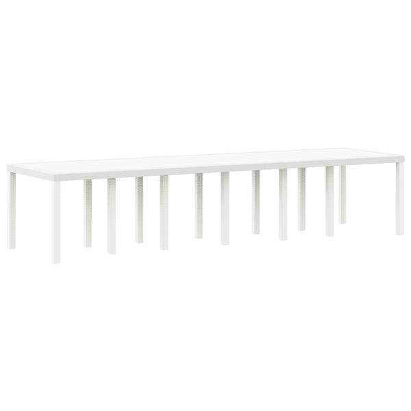 Grote foto vidaxl tuintafel 350x100x73 cm poly rattan wit tuin en terras tuinmeubelen