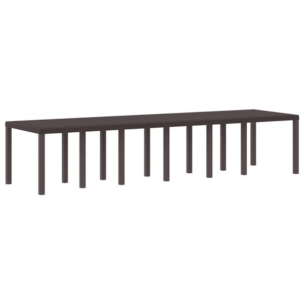 Grote foto vidaxl tuintafel 350x100x73 cm poly rattan bruin tuin en terras tuinmeubelen