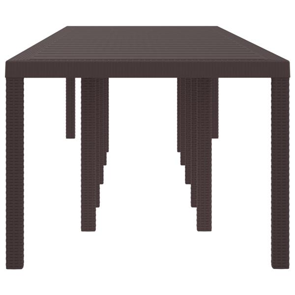 Grote foto vidaxl tuintafel 350x100x73 cm poly rattan bruin tuin en terras tuinmeubelen