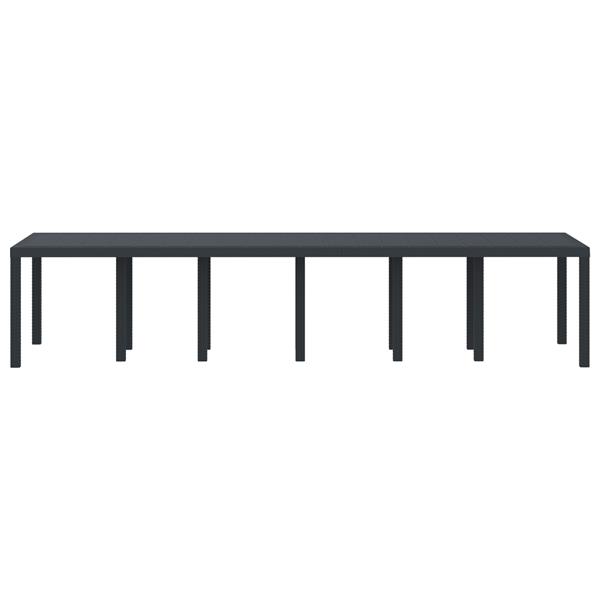 Grote foto vidaxl tuintafel 350x100x73 cm poly rattan antraciet tuin en terras tuinmeubelen